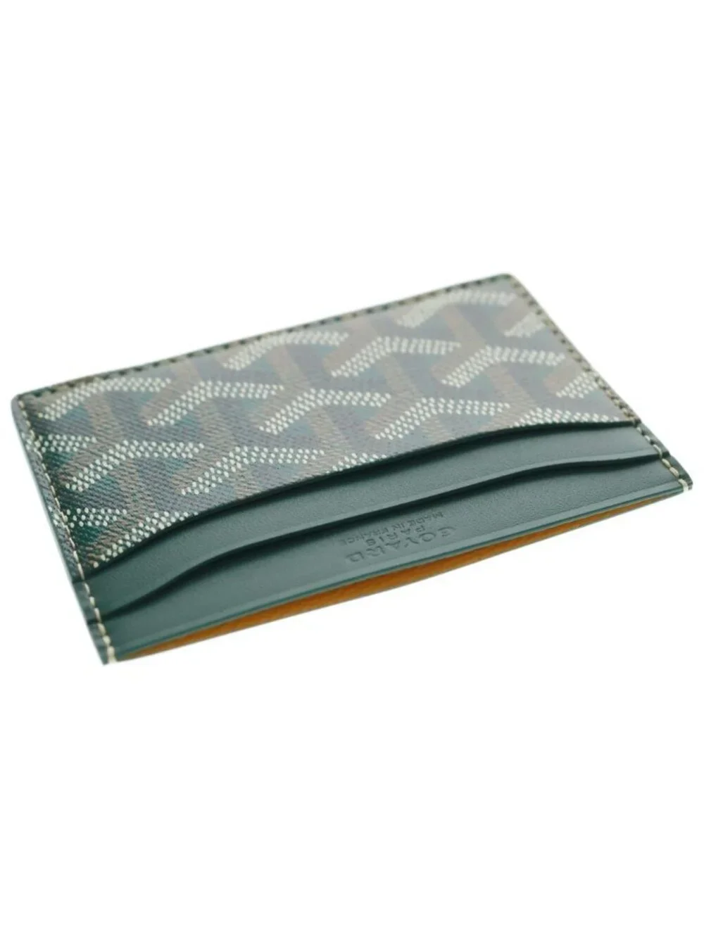 Goyard Card Case Business Holder Green Leather